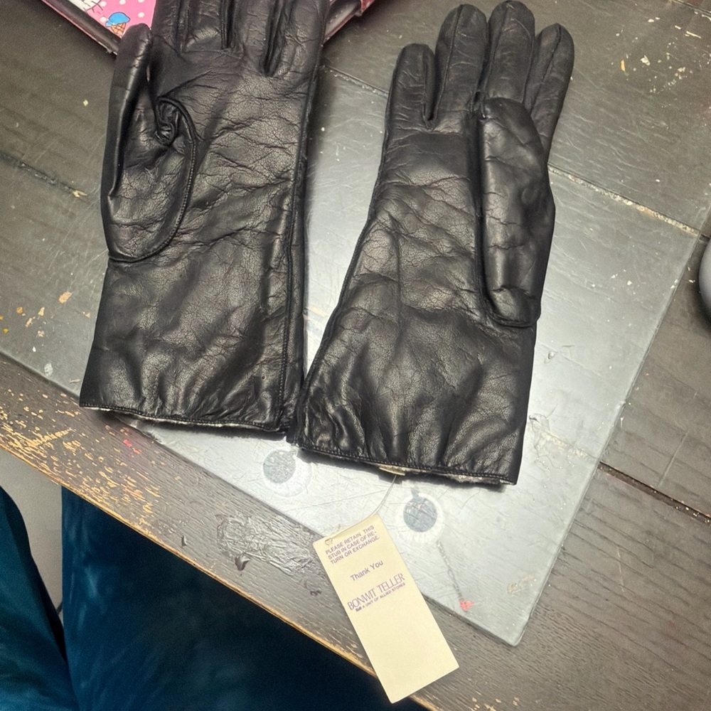 Black Leather Gloves